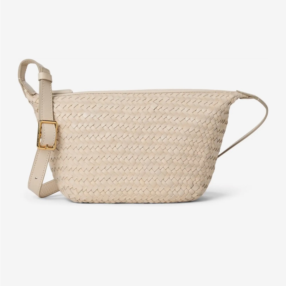 Madewell The Sling Crossbody Bag in Handwoven Leather alabaster ivory cream